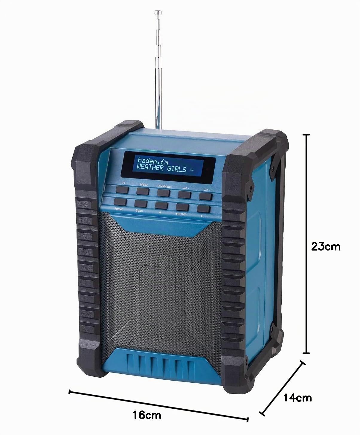 Radio de Chantier Rechargeable 40 W avec Fonctions Dab+ / FM/Bluetooth DOR-800 [auvisio]
