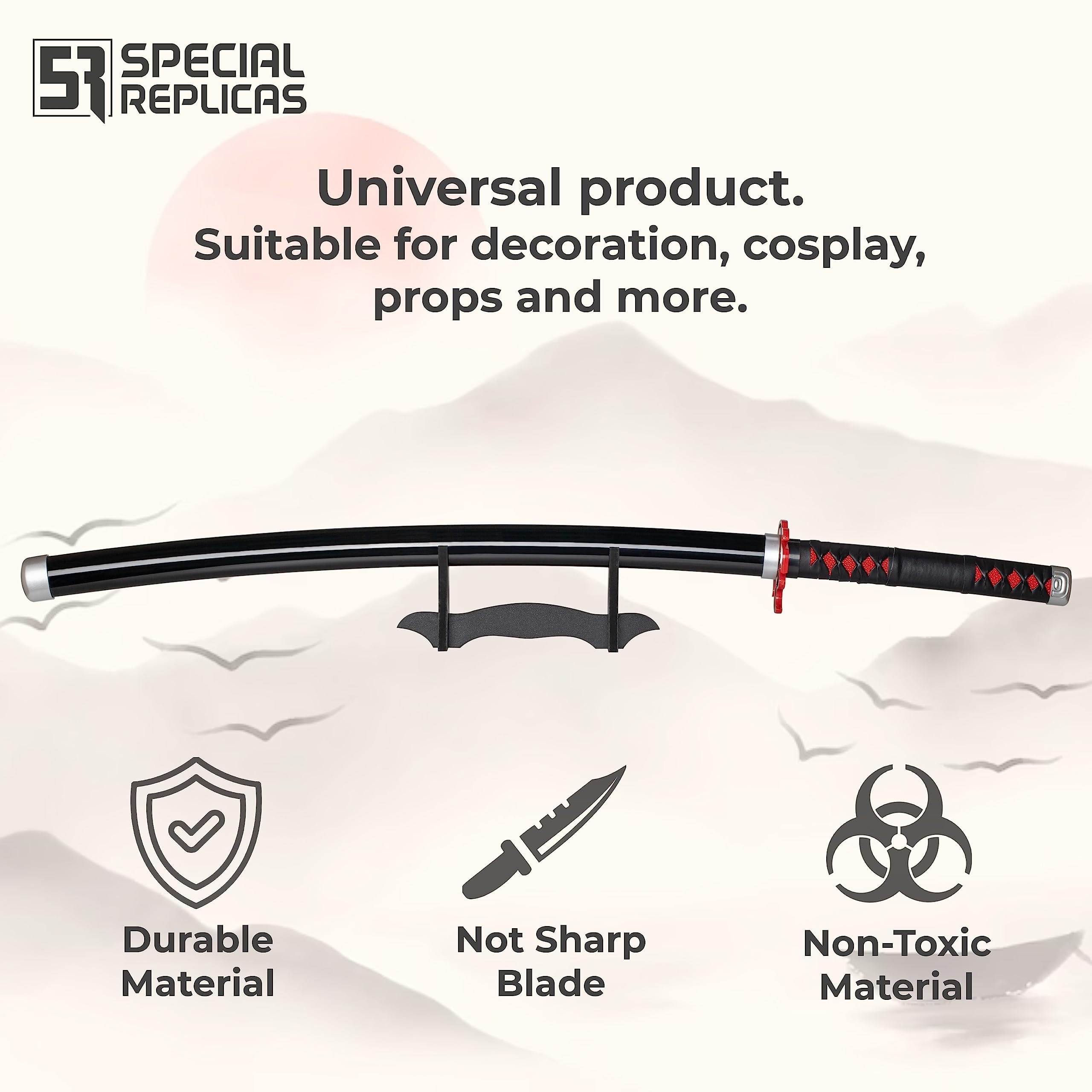 57 SPECIAL REPLICAS - Katana Demon Slayer bambù - Katana di Legno Decorativo - Cosplay Anime Demon Slayer Catana - Spada Katana Bambou - Tanjiro Kamado - 105 cm