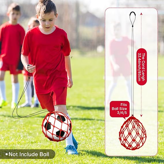 Soccer Kick Trainer 2 Psc with Return Net - Football Training Equipment for Boys & Girls - Practice Gear Compatible with Size 3 4 5 Balls