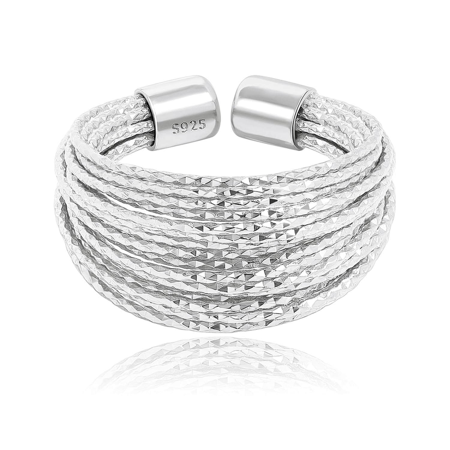 Meissa Anillos de Oro para el Pulgar para Mujeres, Anillos Gruesos de Moda, Conjunto de Anillos Apilables de Oro en Plata Esterlina 925, Anillo Ancho para Dedo Índice, Talla Ajustable