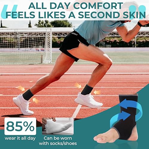 Miniatura 7 de NEOTech Care Tobillera (1 unidad) - Tacón abierto, ligero, tejido de punto elástico y transpirable, compresión media, para hombres, mujeres, niños,