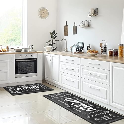 Miniatura 6 de Collive Tapete de cocina antifatiga, 2 unidades, antideslizante, impermeable, tapete de cocina de granja para piso, acolchado, tapete de espuma