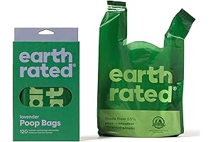 Earth Rated Biodegradable Dog Poop Bags with Handles - Extra Wide for Easy Cleanup