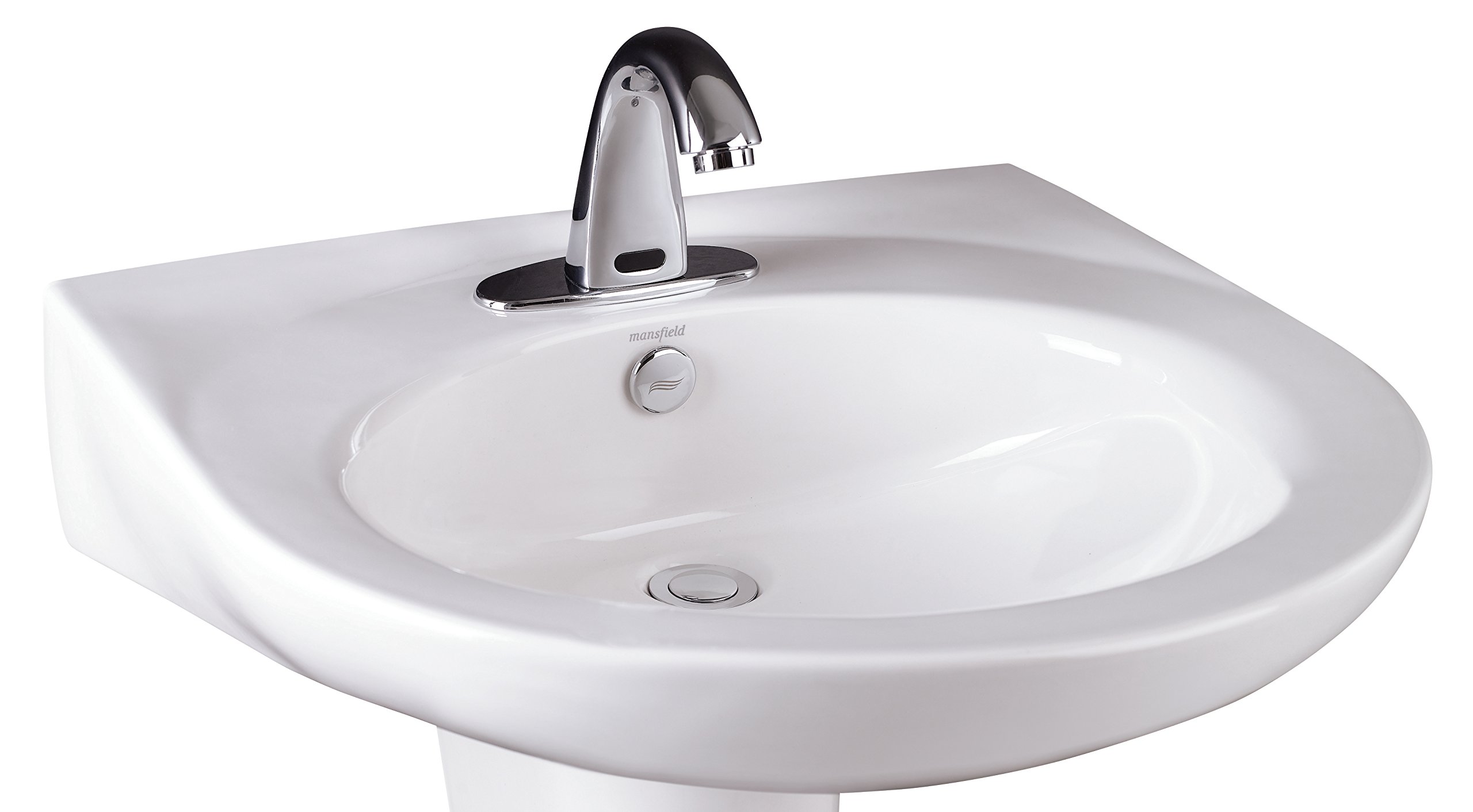 Lavabo de pared de 8 pulgadas Mansfield Pamlico 2038-8 en cerámica blanca premium