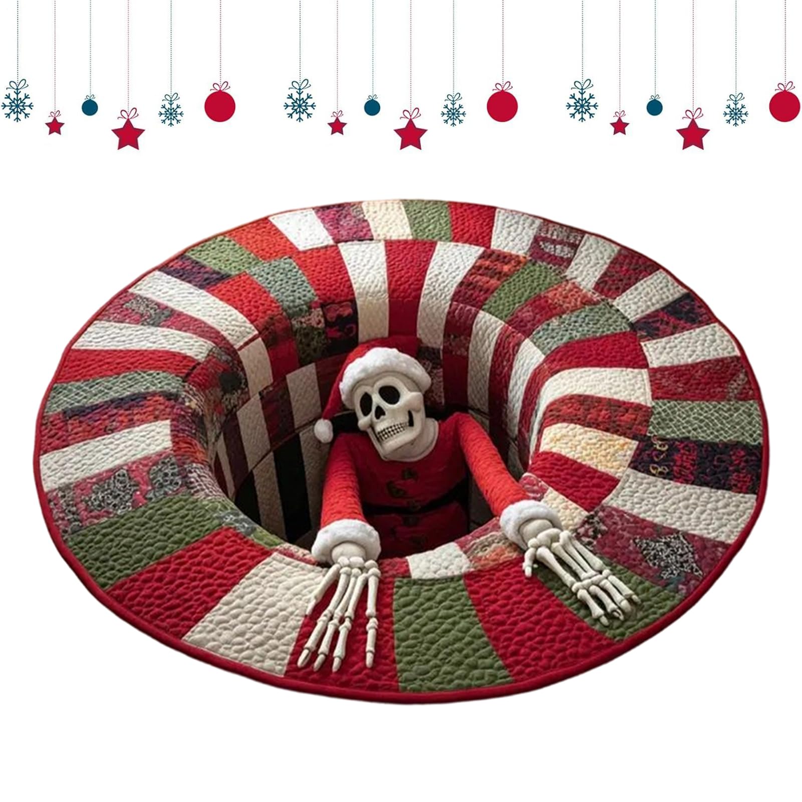 Tapis de Noël rond avec moquette 3D douce pour décoration de salon et cuisine
