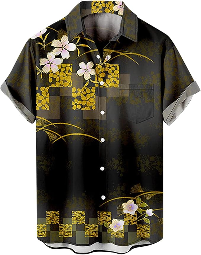 Amazon Co Jp 夏服 メンズ Txwzm アロハシャツ メンズ 半袖 ハワイアンシャツ 花柄 通気 速乾 夏祭り カジュアル 花柄 大きいサイズ リゾート 和柄 カジュアル シャツ 夏服 レトロ アロハシャツ おしゃれ ワイシャツ Clothing Accessories
