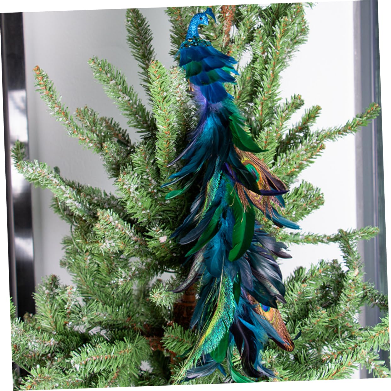 Ciieeo Realistischer Pfau Clip Ornament Weihnachtsbaum Vögel Dekorationen