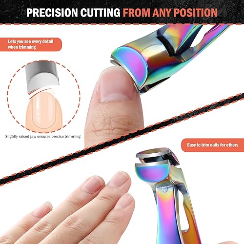 Miniatura 37 de BEZOX Cortauñas en ángulo para la cabeza y los dedos de los pies para personas mayores para uñas gruesas, cortaúñas ergonómicas para uñas gruesas