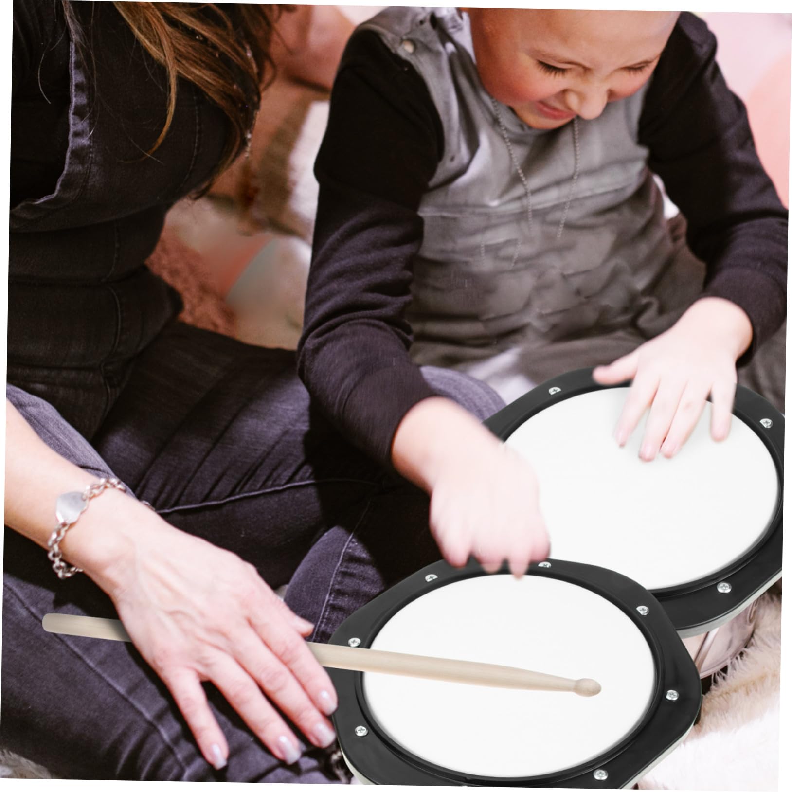 Alipis Almohadilla de Práctica para Batería de Goma Duradera con Soporte y Bolsa de Almacenamiento Pad Silencioso para Entrenamiento Casa y Regalo para Bateristas
