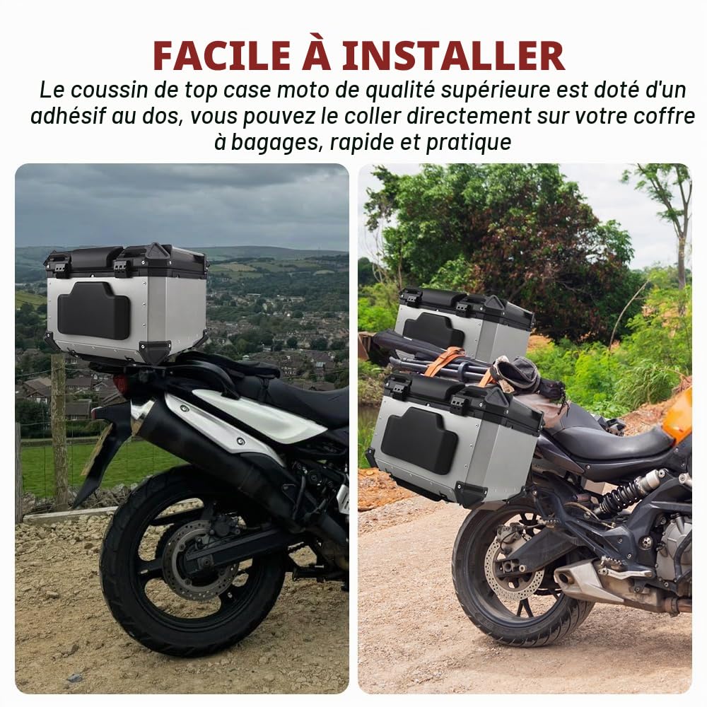 Jadeshay Dossier Top Case Moto, Coussin de Top Case, Dossier de Moto du Passager Universel Coussin de Dossier de Moto Auto-adhésif pour Moto et Trottinette (Ordinary Style)