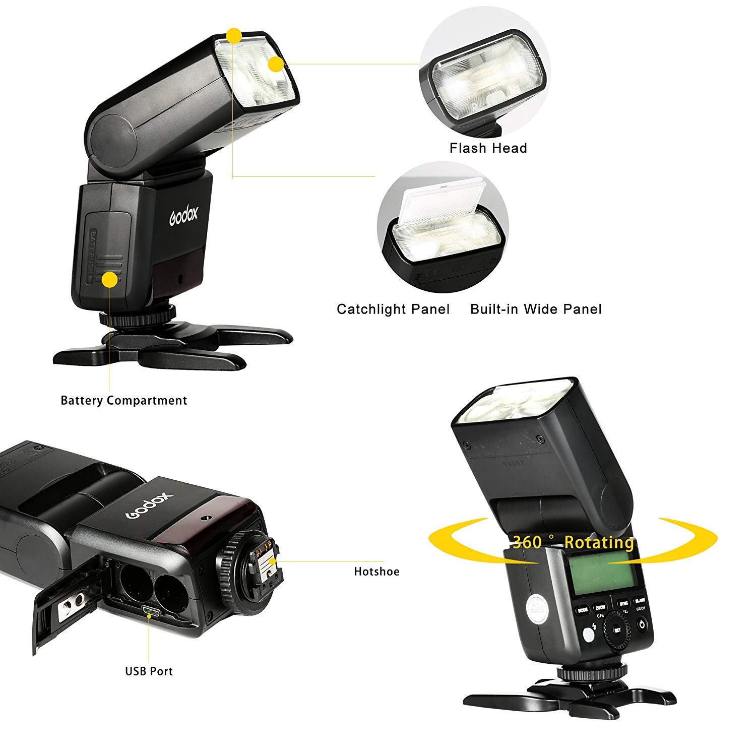 Godox TT350s 2.4G HSS 1 / 8000s TTL II GN60 Flash Speedlite for Sony A7R A7S A7RII A7S A7RII A6300 A6000 DSLR Camera