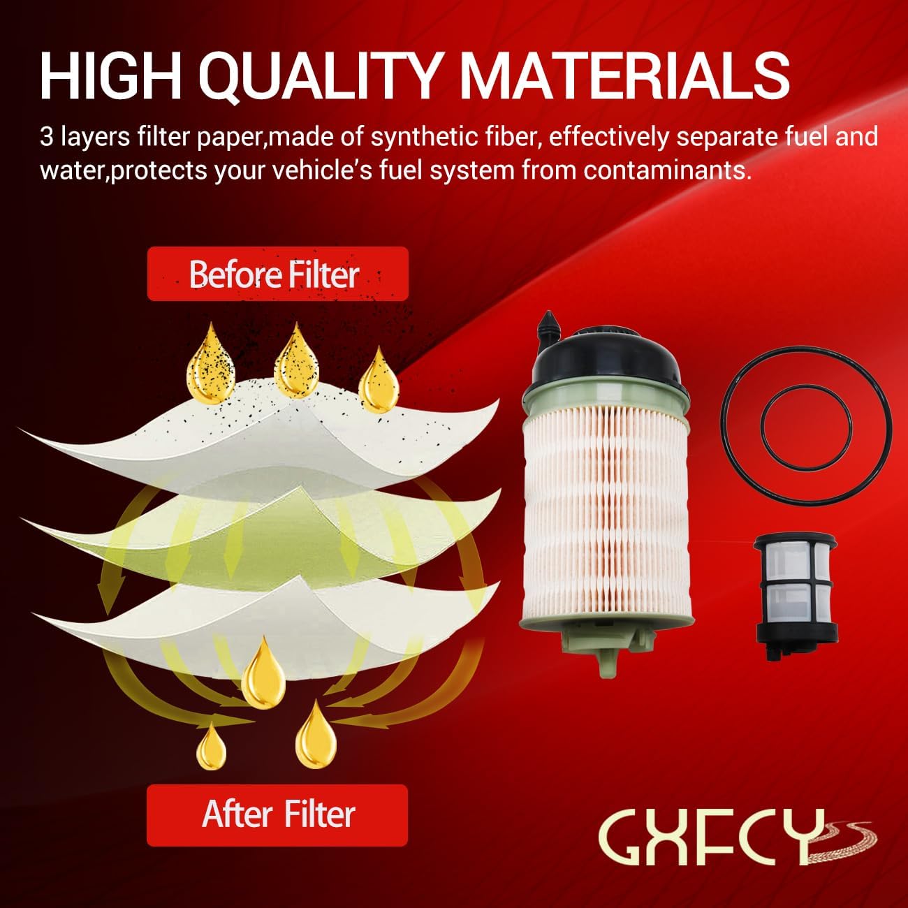 Upgraded Fuel Filter A4720921705 Compatible with 2020+ DD13 DD15 DD16 Detroit Diesel Engine Replace A4720921405001 WF10678 P582831 FK11011 KX46910 A4720921405(Set of 1)