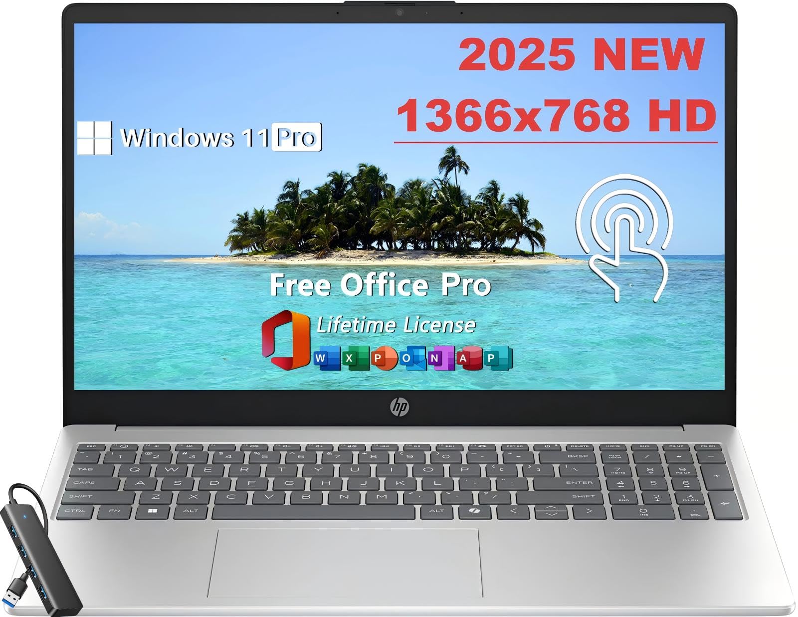 HP New 15.6" Touchscreen Laptop Student Business Computer, Microsoft Office Lifetime License, Intel 13th Gen Core i3-1315U, 32 GB RAM, 1 TB SSD, Intel