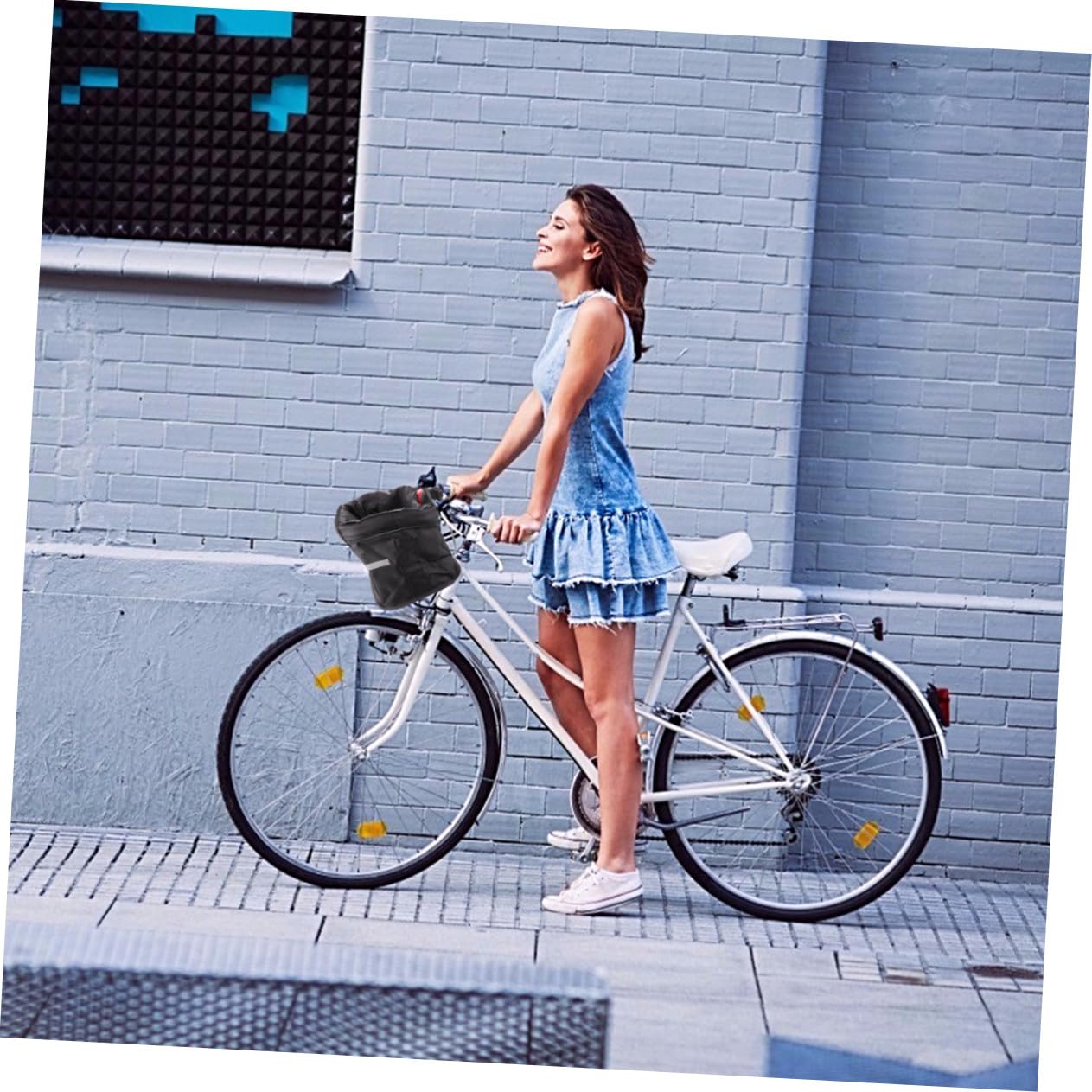 Cestino per Bici Elettrica Oxford Struttura in Alluminio, Pieghevole e Leggero, per Trasporto Urbano e Shopping