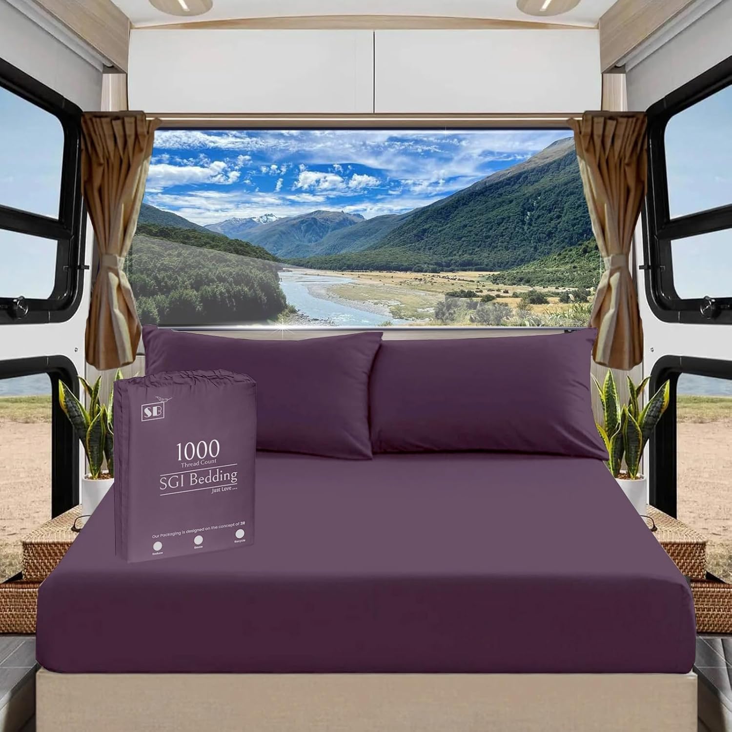 SGI bedding RV Bunk (32"X79") Egyptian Cotton Truck Sleeper Fitted Sheet Only-1000 Thread Count, 14 Inch Deep Pocket, Ideal for Narrow Camp Bunks, RV Bunks, Guest Beds, Army Cots-Dark Grey