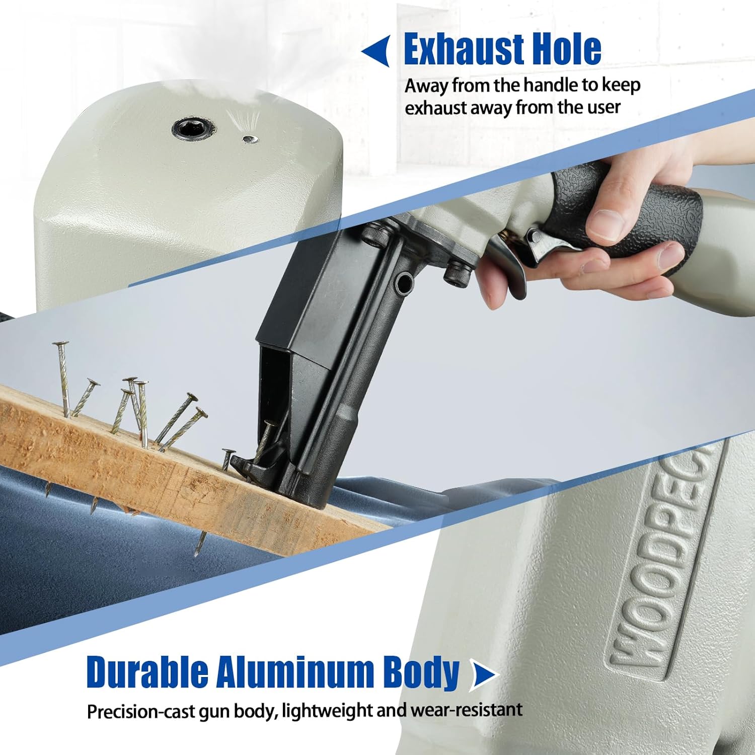 WOODPECKER BD70 Pneumatic Nail Puller Nail Remover Tool, Heavy Duty Air Denailer Gun for Recycling Wood and Pallets