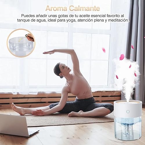 Miniatura 5 de Humidificadores para dormitorio, habitación grande, 2 L, difusor de aceite de llenado superior de niebla fría para guardería y plantas,