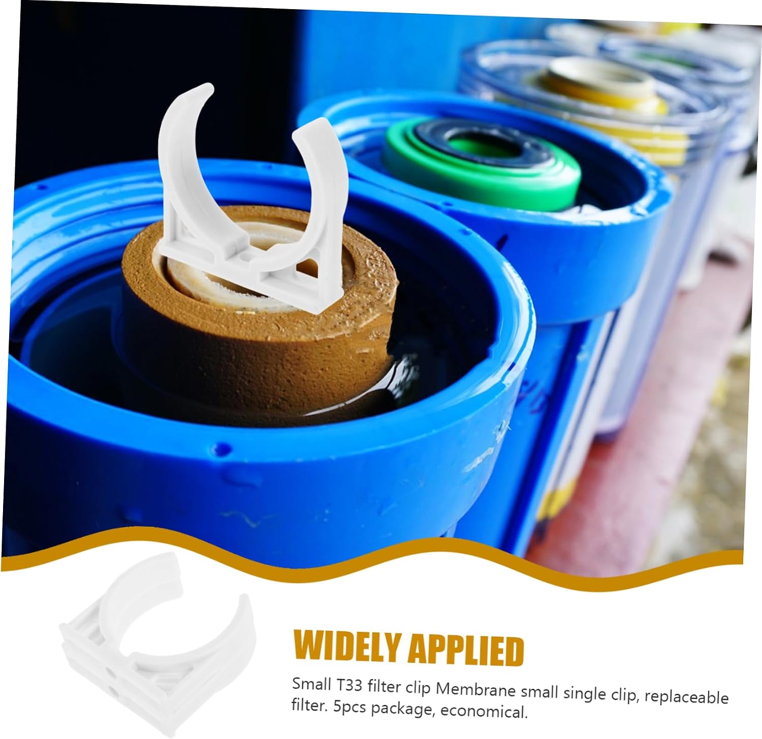 Vaguelly Replacement Plastic Clips for Water Filter Canister 5 Pack Small Membrane Housing Clips Easy Install Purifier Parts
