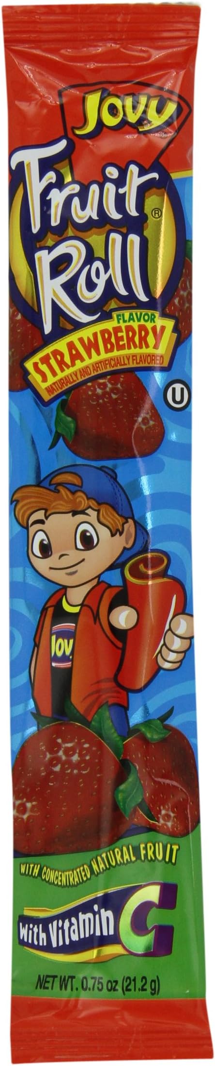 Jovy Fruit Roll, Strawberry, 0.75 Ounce (Pack of 48)