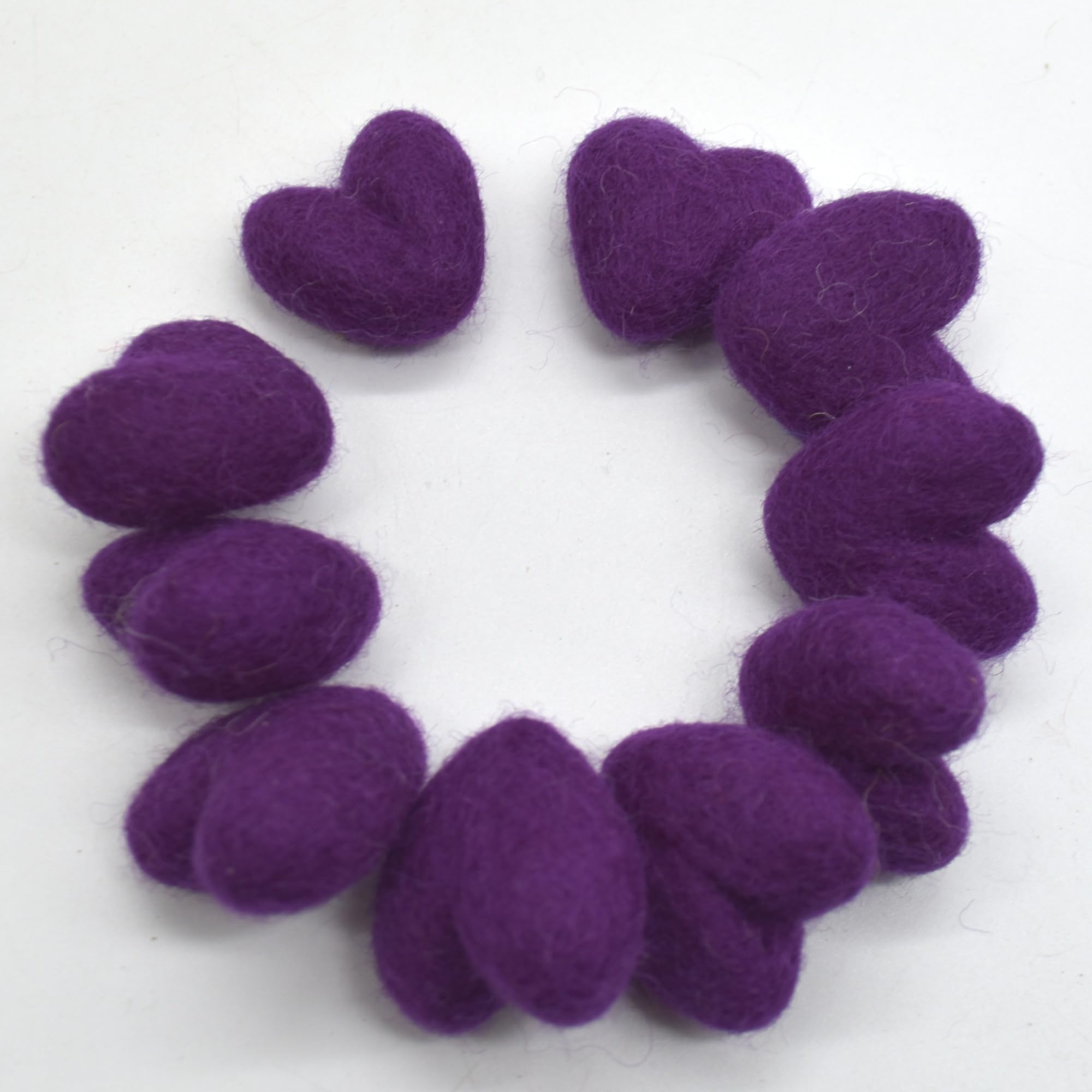 Od Craft Supplies Plum Purple 100% Wool Felt Hearts - 3Cm - 10 Felt Hearts