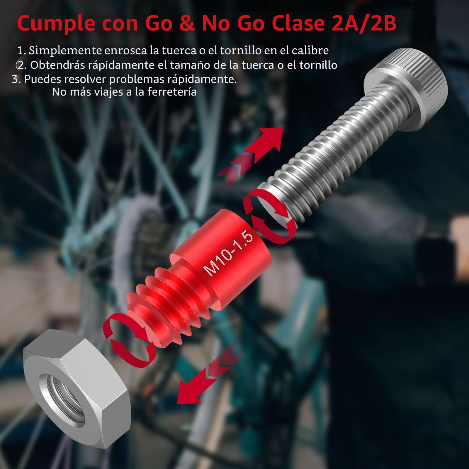 XUNTOP Probador de Roscas 50PCS Comprobador de Roscas 27Estándar&23Métrico Probador de Tamaño dede Rosca de Tuerca y Tornillo para Reparación de Automóviles DIY en Área Complicada y Estrecha
