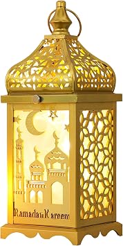 Ramadan Decorations for Home, 14 Decorative Candle Lantern for Tabletop Mantel Decor, Vintage Metal Lantern Candle Holders for Indoor Outdoor Decor, EID Mubarak Gift