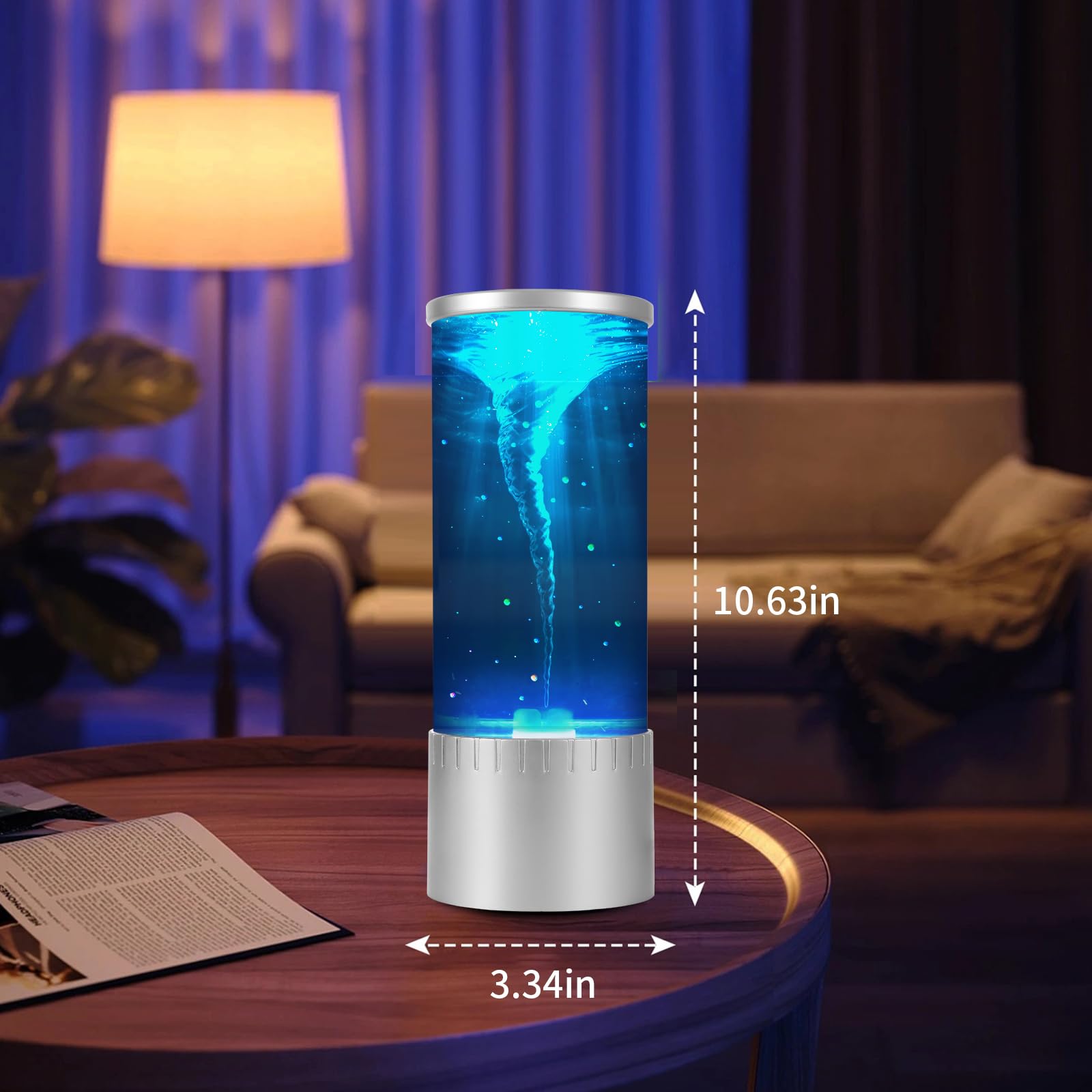 Lámpara de tornado y luz nocturna: movimiento fascinante y brillo suave para relajación y ambiente 6
