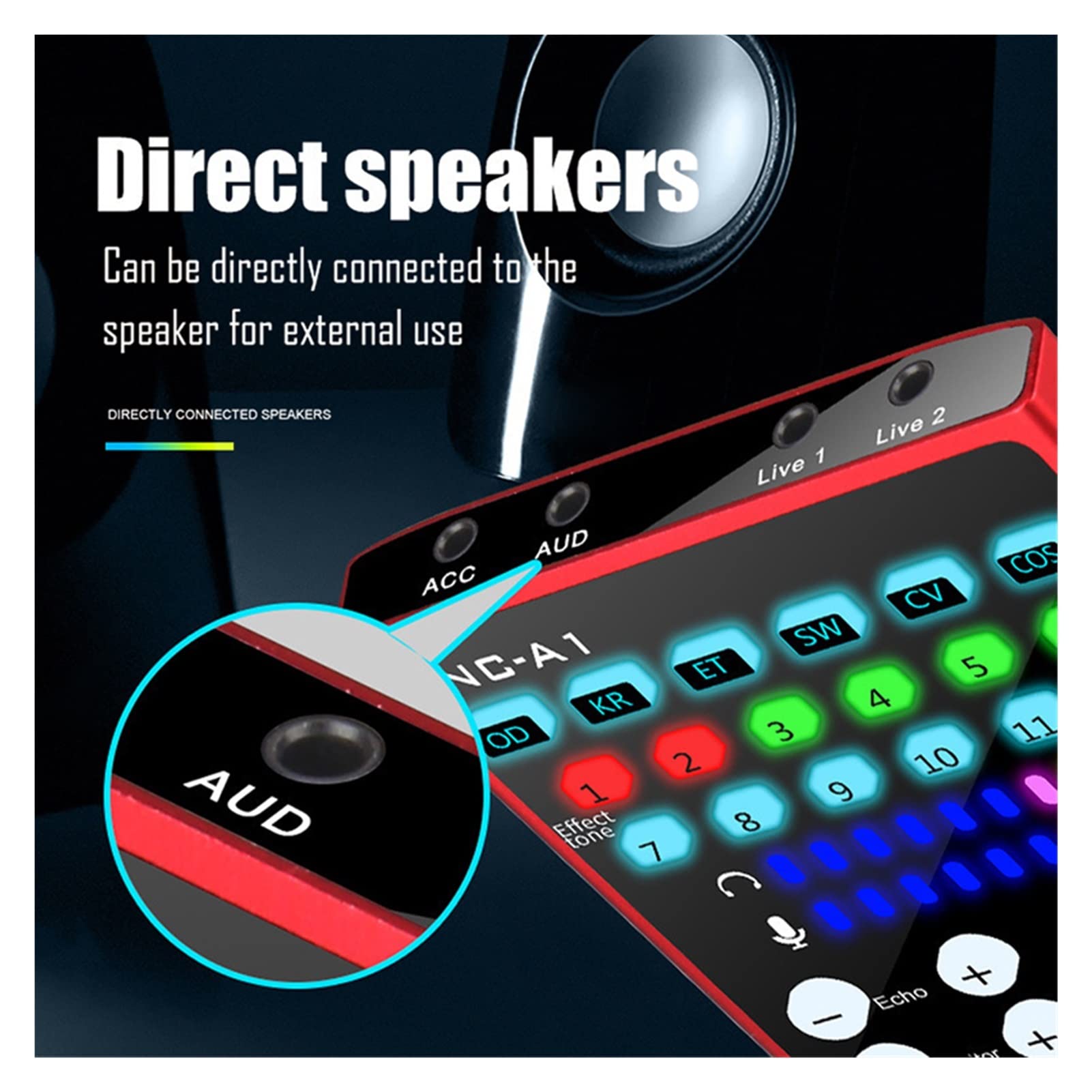 Mixer di schede audio Bluetooth portatile Microfono karaoke for telefono PC Cambiatore vocale dell'audio di registrazione dello streaming del computer