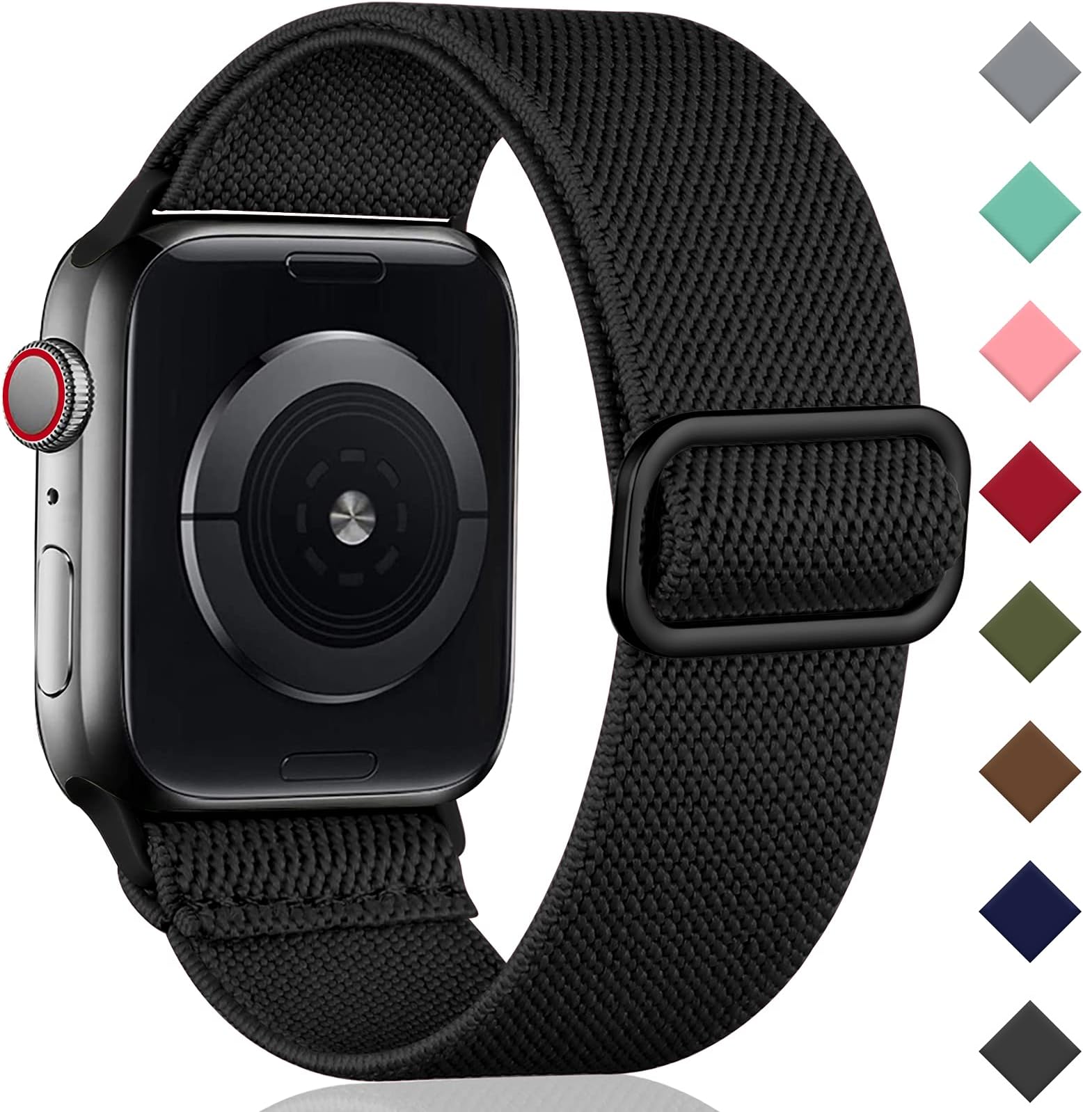 Solo Loop Straps Compatible with Apple Watch Strap 38mm 40mm 41mm 42mm 44mm 45mm 46mm 49mm, Adjustable Stretch Nylon Sport Band for iWatch Series 11 10 9 8 7 6 5 4 3 2 1 SE Ultra