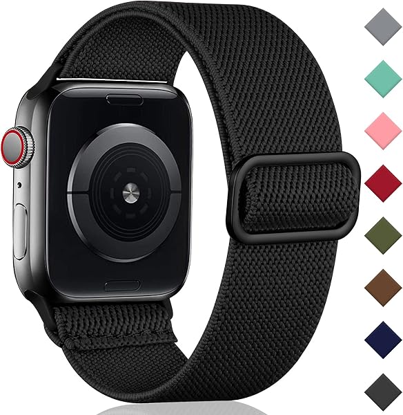 Oielai Solo Loop Straps Compatible with Apple Watch Strap 38mm 40mm 41mm 42mm 44mm 45mm 46mm 49mm, Adjustable Stretch Nylon Sport Band for iWatch Series 11 10 9 8 7 6 5 4 3 2 1 SE Ultra - 1