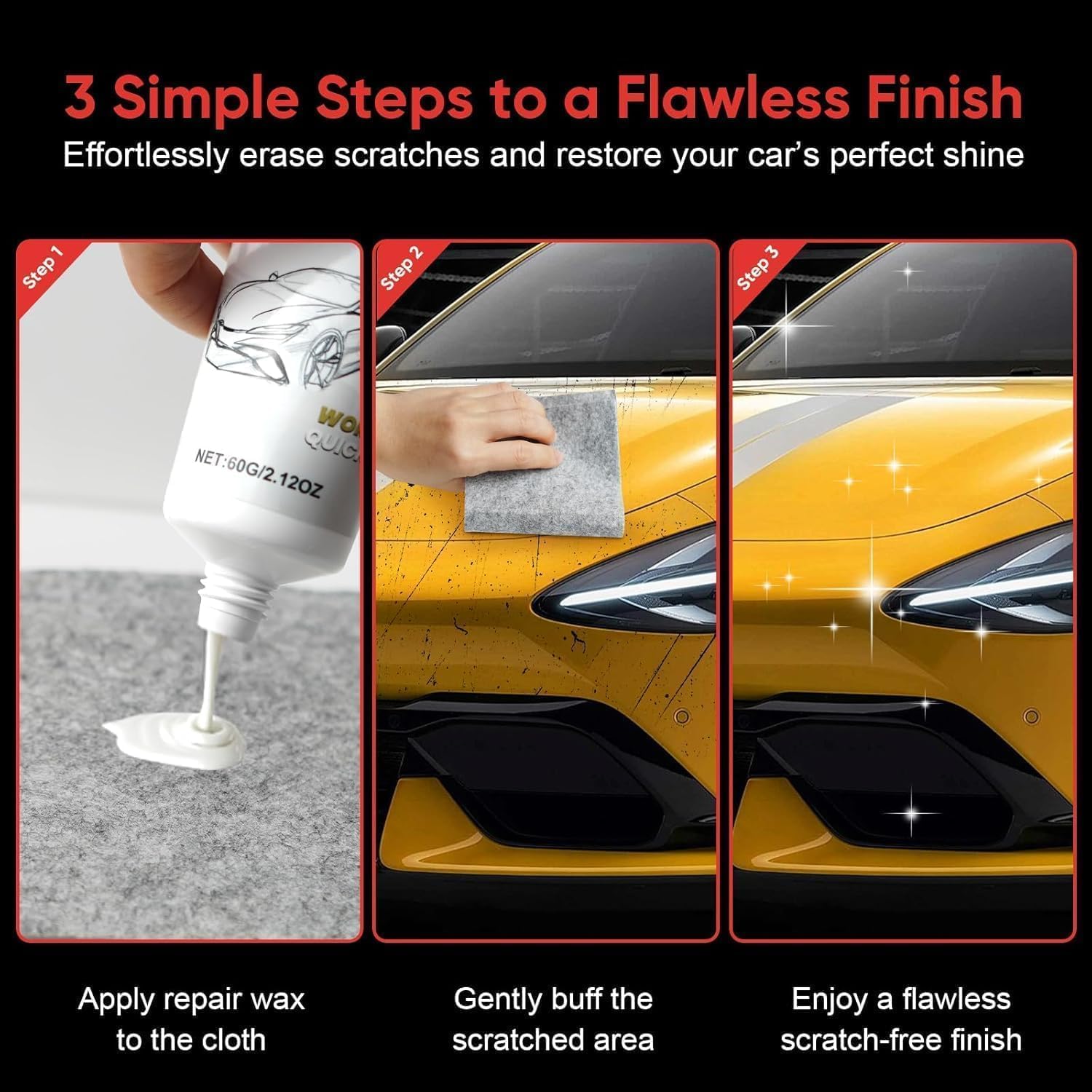 Nano Sparkle Cloth Car Scratch Remover - 2026 Upgrade Scratch Remover for Vehicles, Magic Wipes Cleaning Cloth Car Scratch Repair Paste, Scuff Repair Polishing Wax Kit for Deep Scratch Repair - Image 7