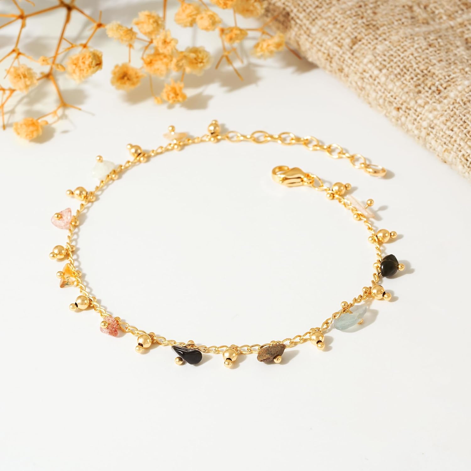 MTMY Gold Chain Bracelet for Women 14K Gold Plated Dainty Bracelets with Adjustable Chain Cute Bracelet Gold Trendy Jewelry - Image 4