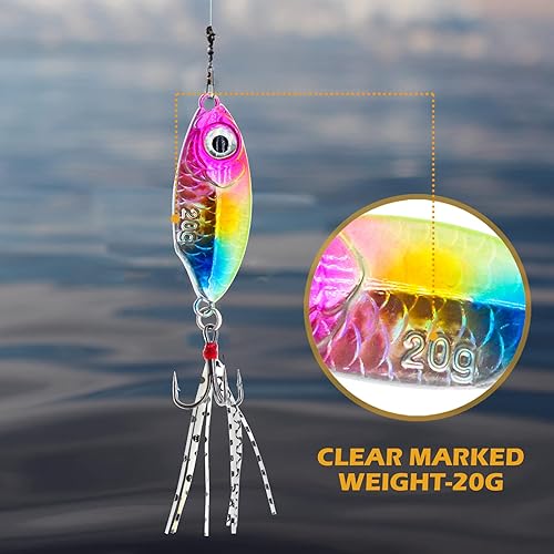 Vista 19 de Fishing Jigs Metal Fishing Spoons Lures, Blade Bait Spinner Long Casting Jigging Spoon Lure Vertical Hard VIB Swimbait for Walleye Bass Trout