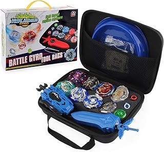 piberagi Bey Battling Top Burst Gyro Toy Set, 8 Spinning Tops & 2 Launchers, 1 Battle Arena with Black Storage Bag, Birthday Gifts for Children Boys Girls Kids Ages 8+