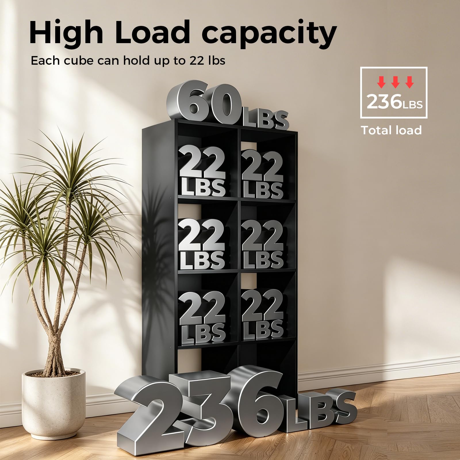 The 5 Best Tall Bookshelf Picks for 2026 1 Furnitureseries LUCKLIFE 8-Cube Storage Organizer, Stackable Modular Bookcase Sh — product photo