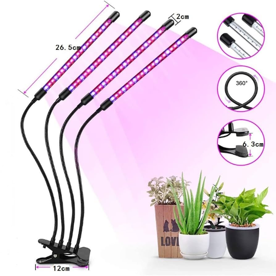 LED植物育成ライト スタンド付き4ヘッド LED植物育成ライト