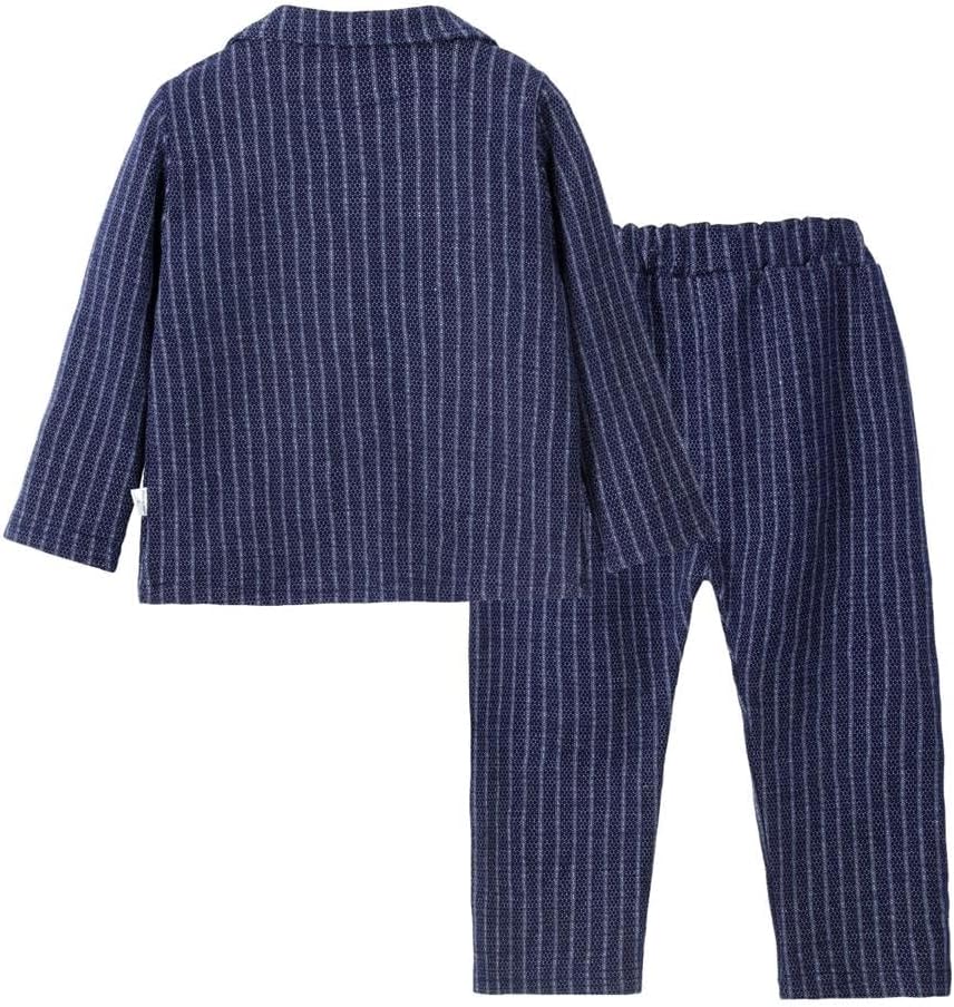 Dressy Daisy Baby Boys Gentleman Striped Suit Wedding Formal Dress Outfit Set with Jacket and Vest - Image 2