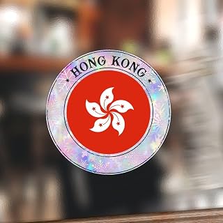 Hong Kong Flag Round Stickers City Souvenir Gift Round Sticker Car Decal Hong Kong Vinyl Sticker for Party Wedding Favor Gift Cards 2inch 100PCS Round Sticker with Flag