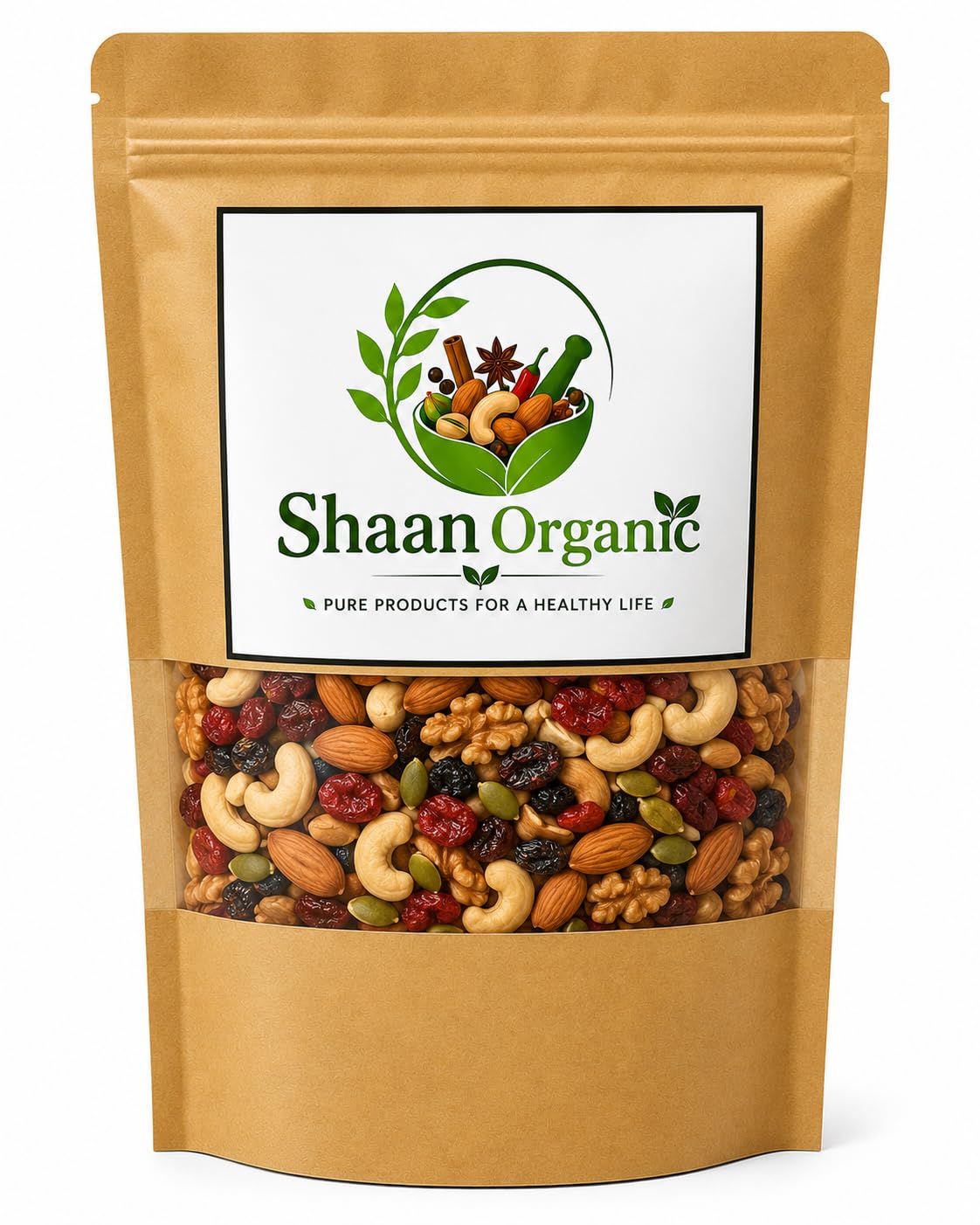 Shaan Organic Premium Trail Mix | Mixed Dry Fruits & Nuts with Almonds, Cashews, Walnuts, Raisins, Cranberries & Pumpkin Seeds | Healthy Protein Rich Snack | No Added Preservatives | Ready to Eat, 500 gram-picture-17