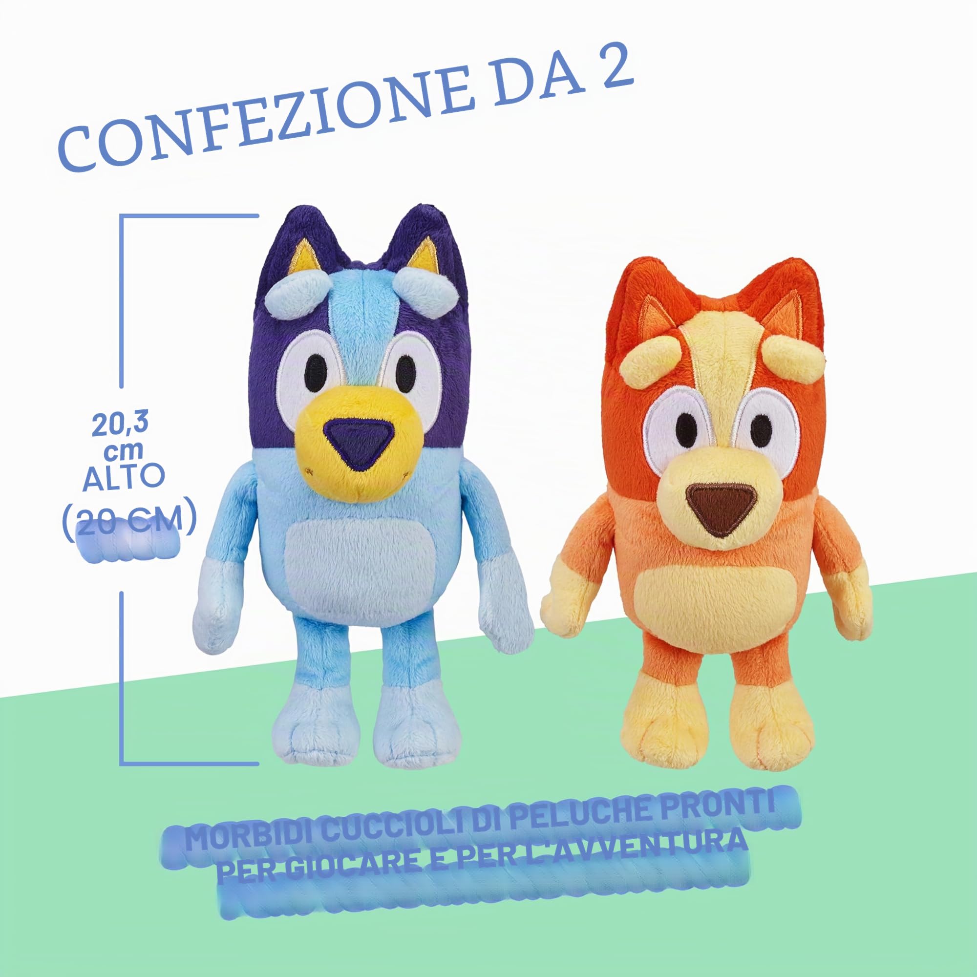 Bluey Peluche da 20,3 cm, confezione da 2 e Bingo