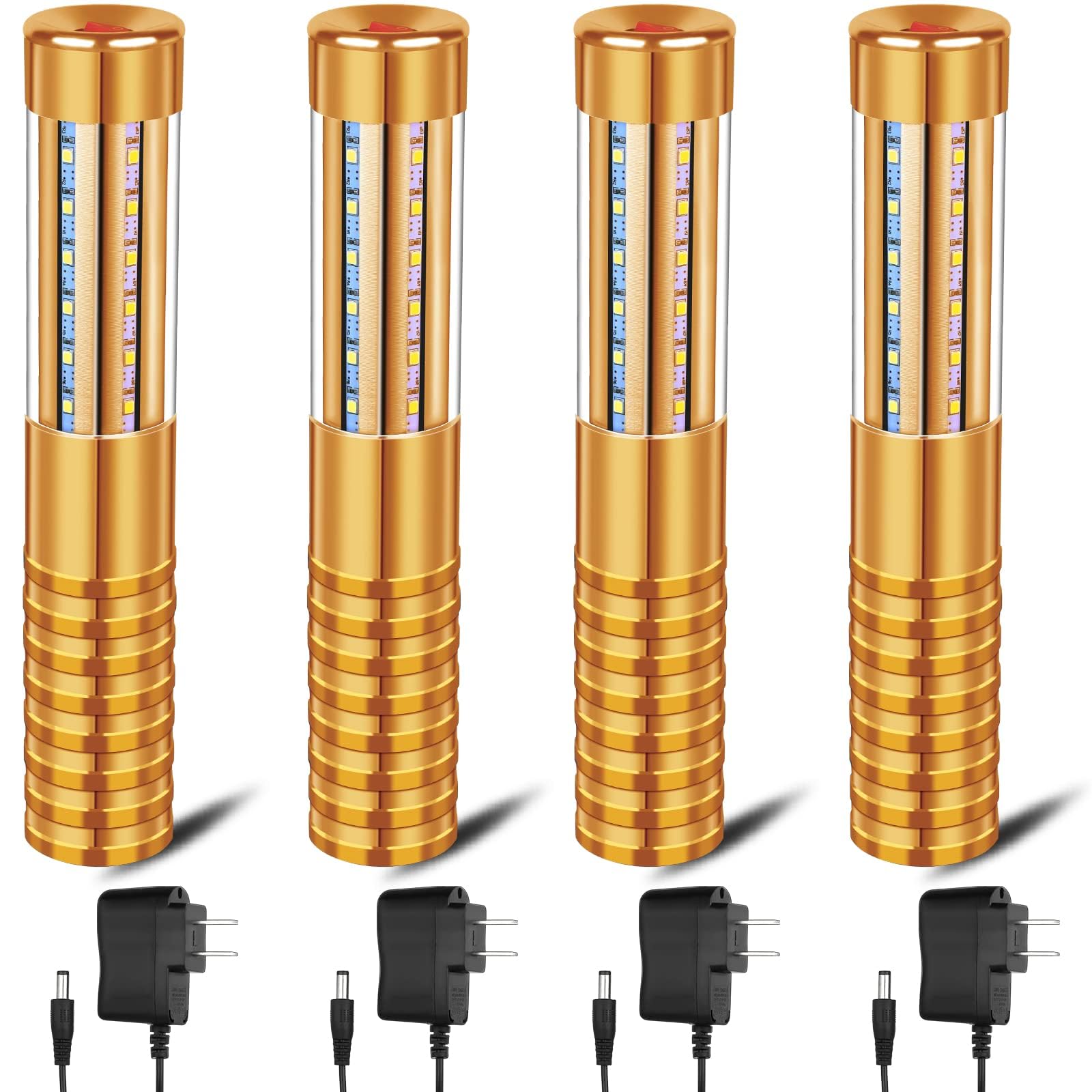 4 Pieces Strobe Baton Bottle Service Sparklers Bottle Service Light Bottle Handheld Light for Nightclubs Weddings Parties Activities Supplies (Gold)