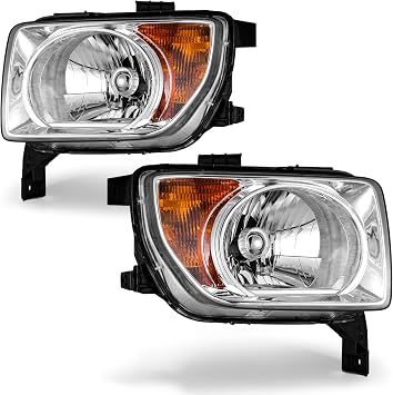 Headlight Assembly fit 2003-2006 HONDA Compatible with 2003 2004 2005 2006 HONDA Element Headlamp Assembly Reflector Left+Right SideBulbs not included