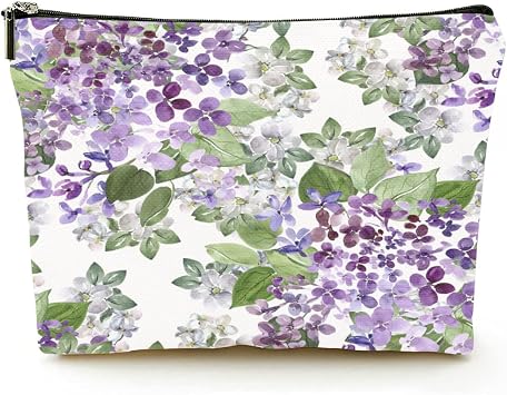 Makeup Bag Zipper Pouch Travel Cosmetic Organizer for Women and Girls Beautiful Lilac