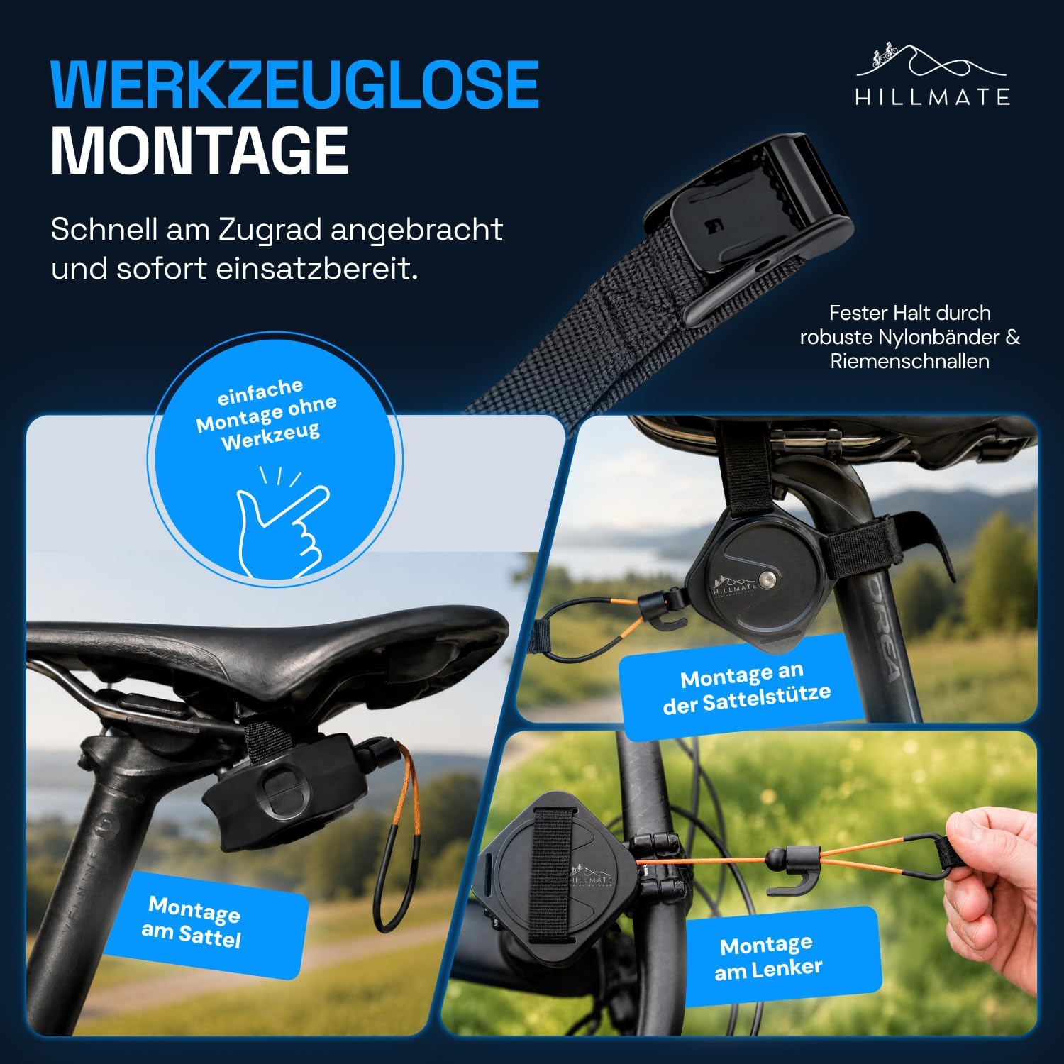 Fahrrad Abschleppseil – Belastbar bis 150 kg – Flexible Abschlepphilfe