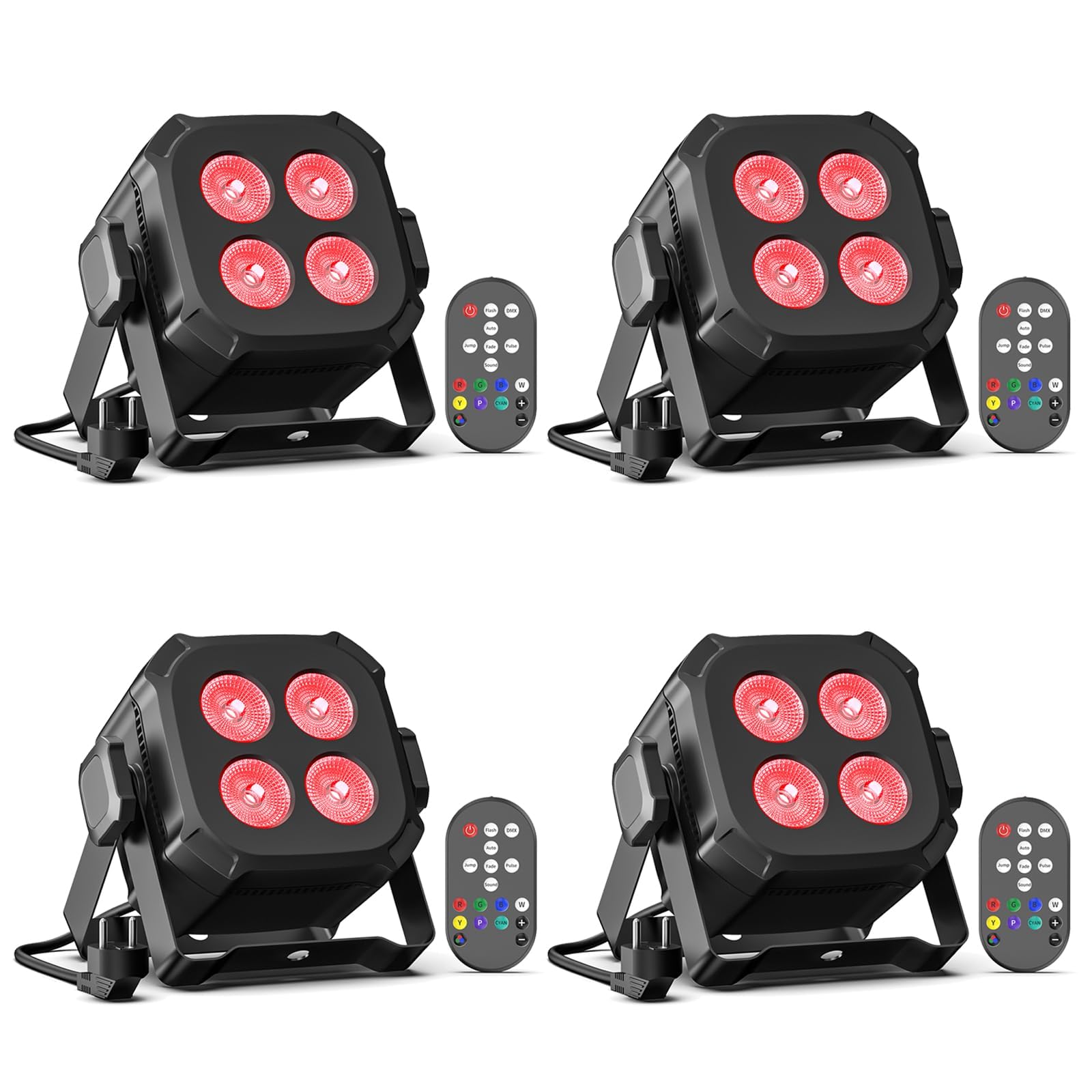 4PCS 40W LED Par, LED Par Strahler DMX 4/8CH mit Fernbedienung für DJ Bühne