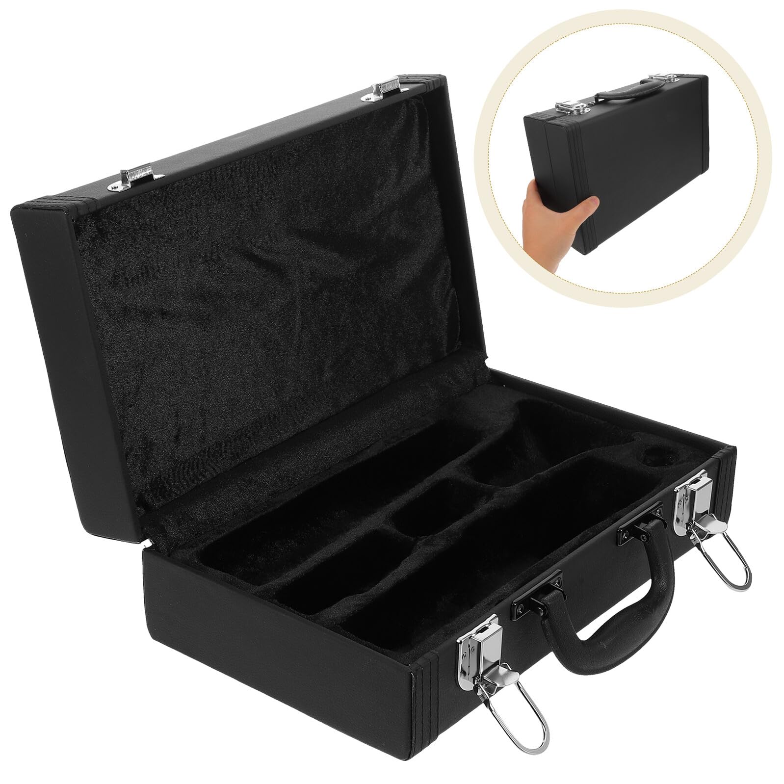 Cabilock Custodia Quadrata per Clarinetto in Pu Borsa Anti-pressione con Chiusura Scatto Contenitore Portatile per Strumenti Fiato per Studenti e Trasporti Musicali