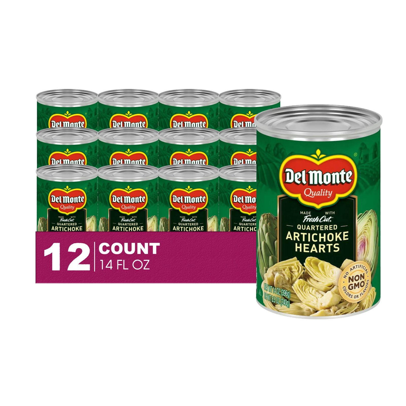 Del Monte 12- Pack of Quartered Artichoke Hearts Canned Vegetables 14 oz Can