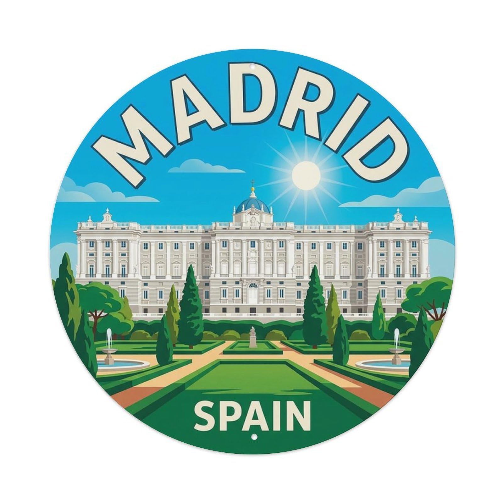 Vintage Travel Spain Madrid Metal Tin Sign
