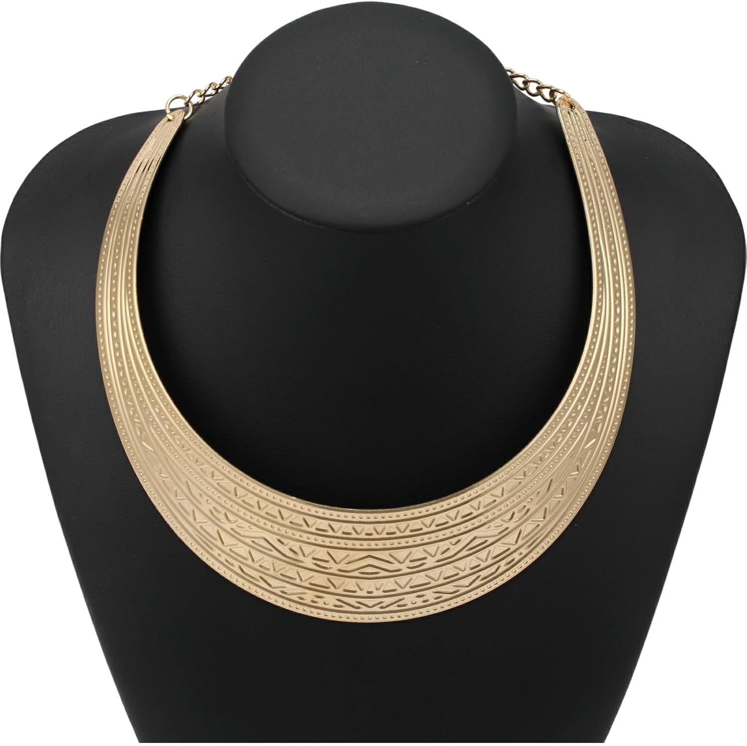 Gold Color Metal Choker Collar for Women Egyptian Ethnic Tribe Cuff Chunky Statement Plated Big Thick Cleopatra Necklace Jewelry - Image 3