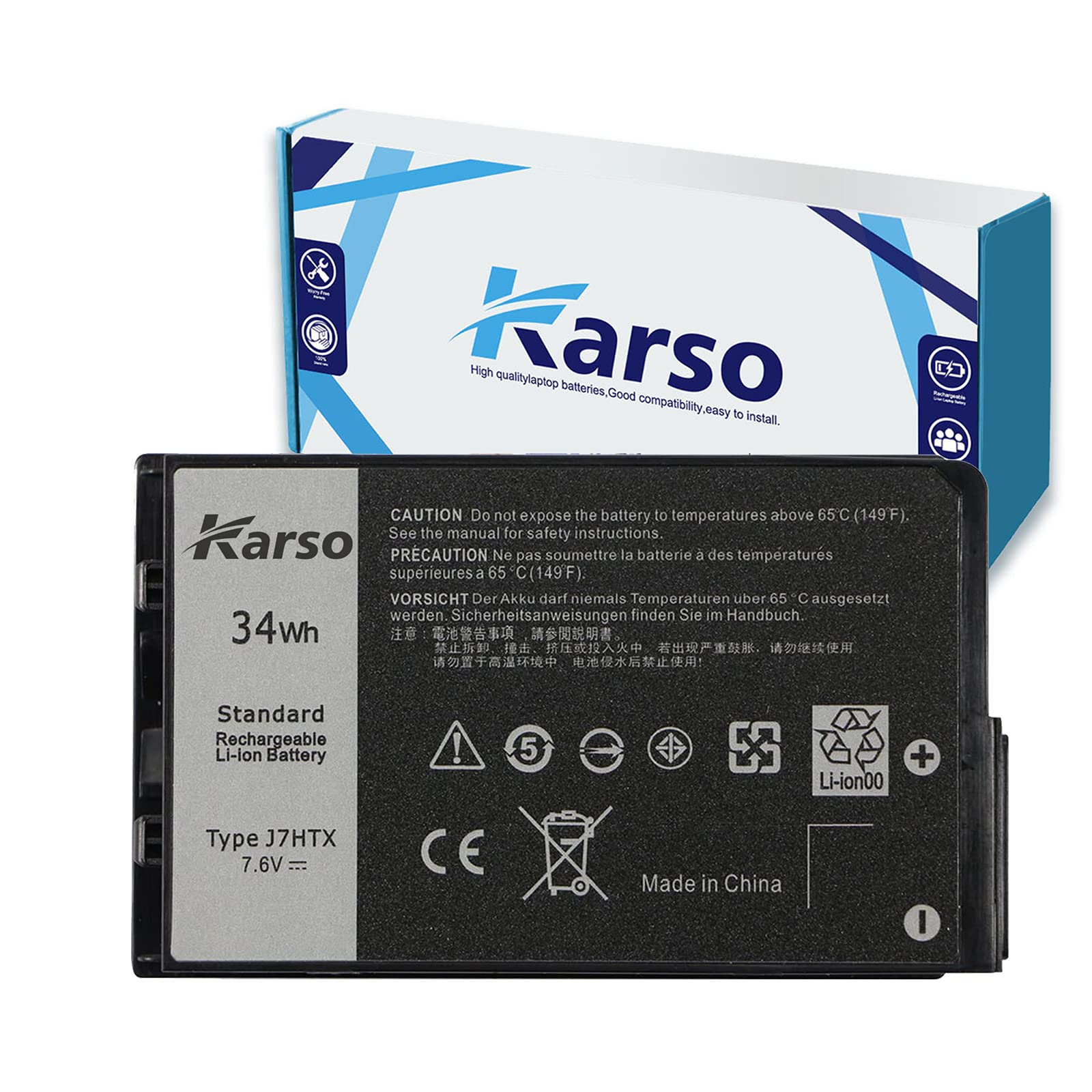 Karso J7HTX Laptop Battery Compatible with Dell Latitude 7202 7212 7220 Rugged Extreme Tablet Series